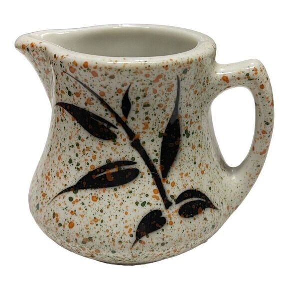 Jackson China Falls Creek PA Pennsylvania Dutch Floral Splatter Pottery Creamer - Picture 1 of 8
